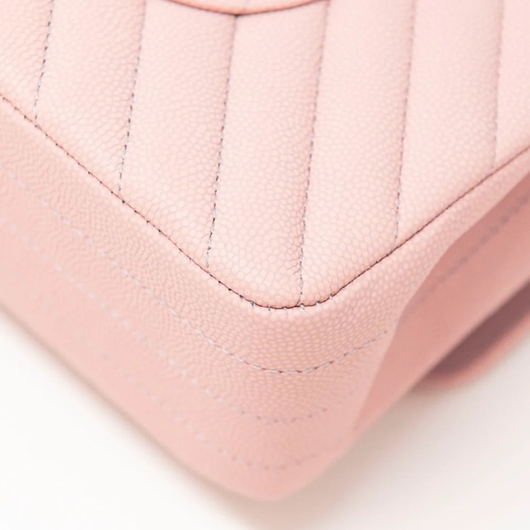 Chanel Pink Chevron Medium Classic Flap - Picture 9 of 16
